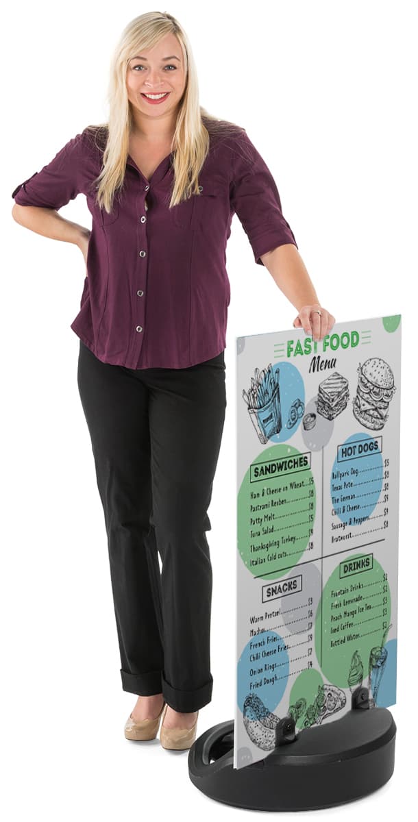 Weighted Sign Base with Custom Insert and Full Color Graphics