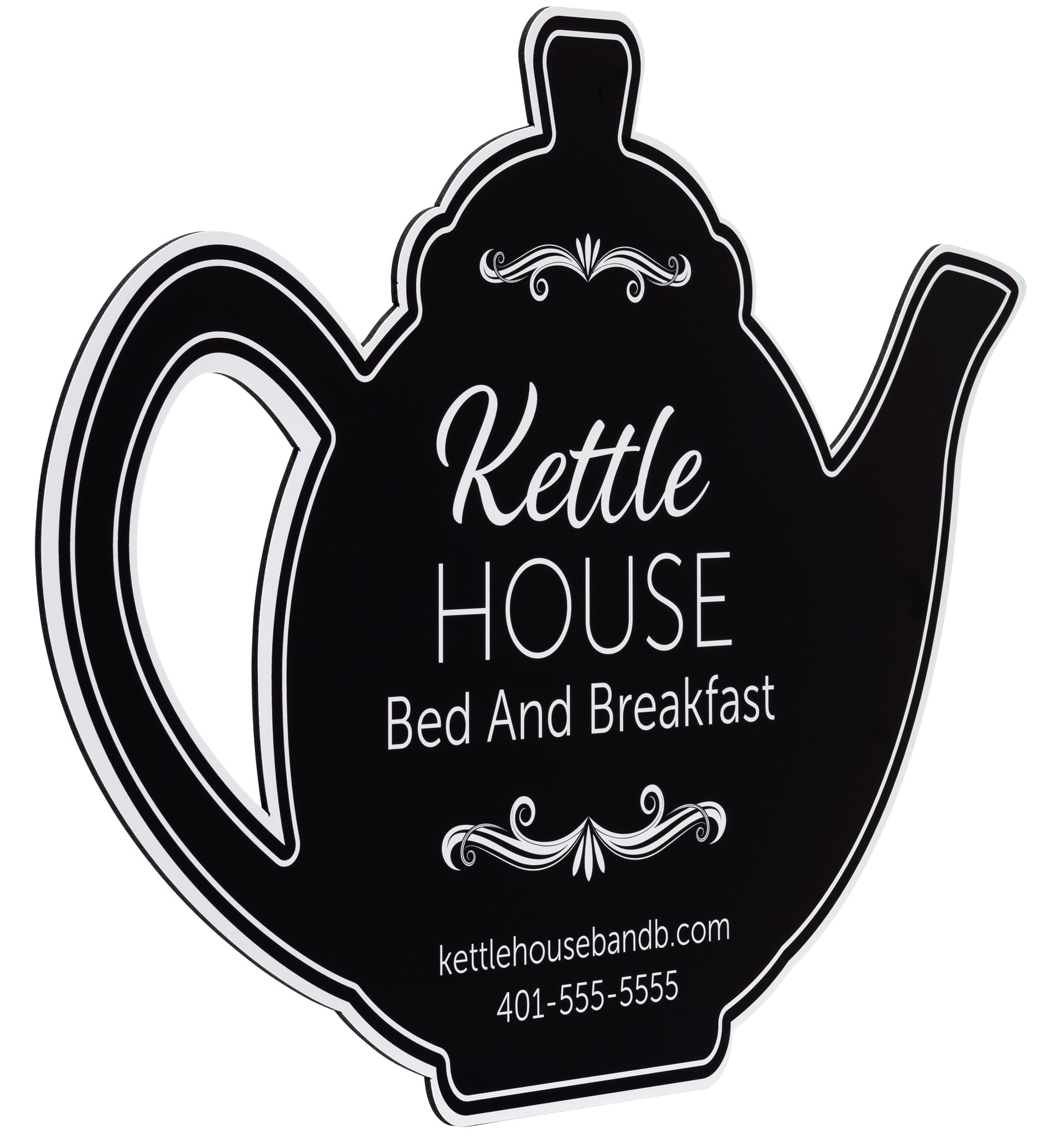 22" x 28" custom cut wall mounted outdoor sign with palboard constuction