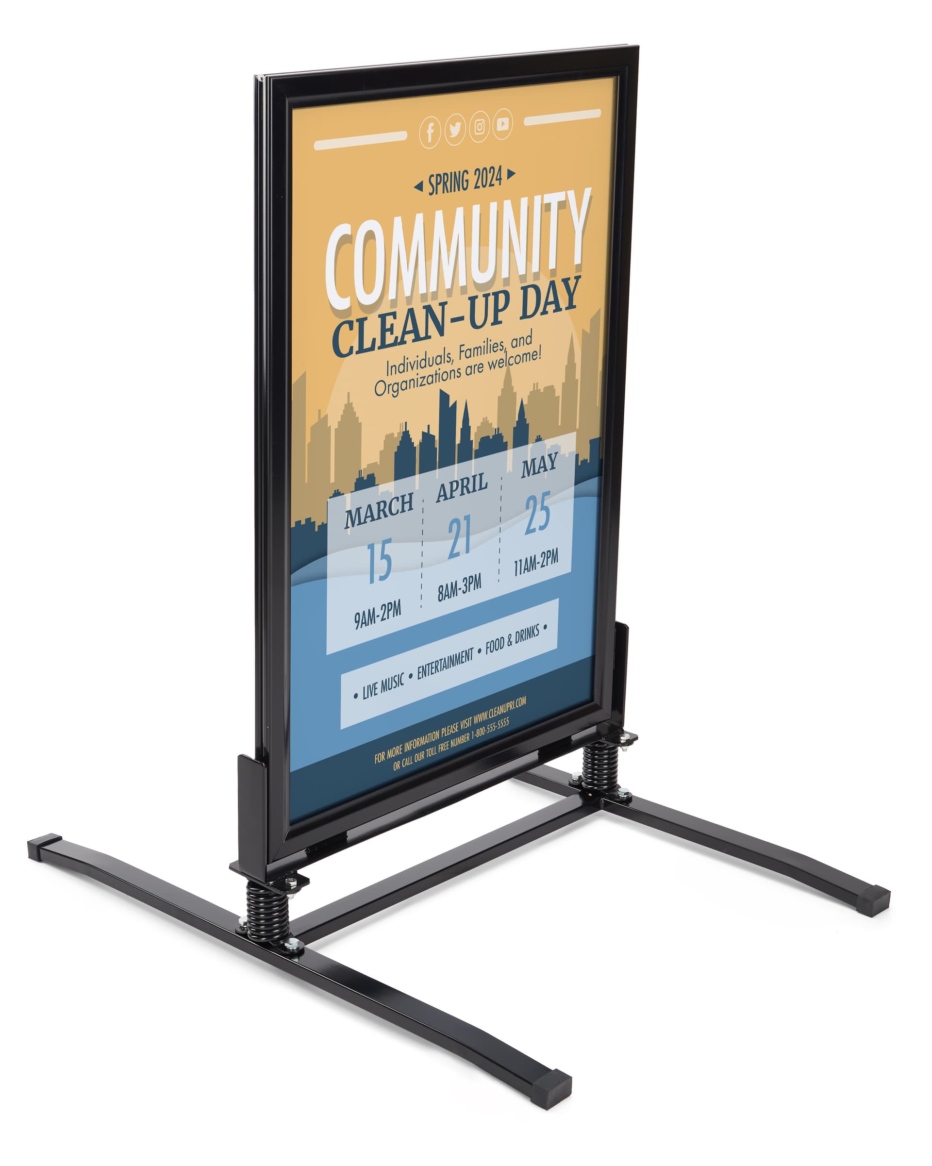 Springer Sidewalk Sign w/ Stabilizing Feet