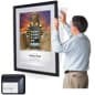 24 x 36 Poster Frame for Wall, Swing Open Door, 2 Mats (Black & White) - Black