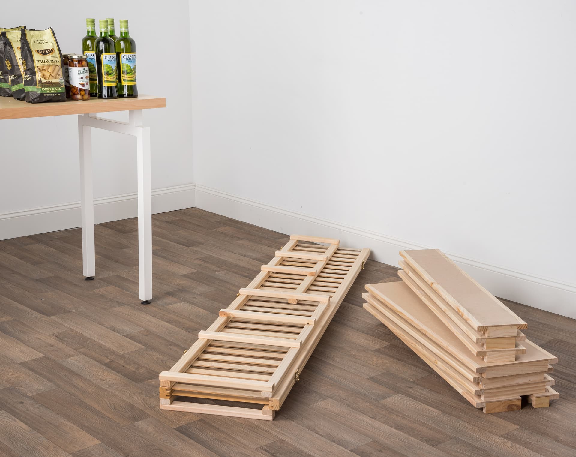 Easy to assemble wooden bakers rack
