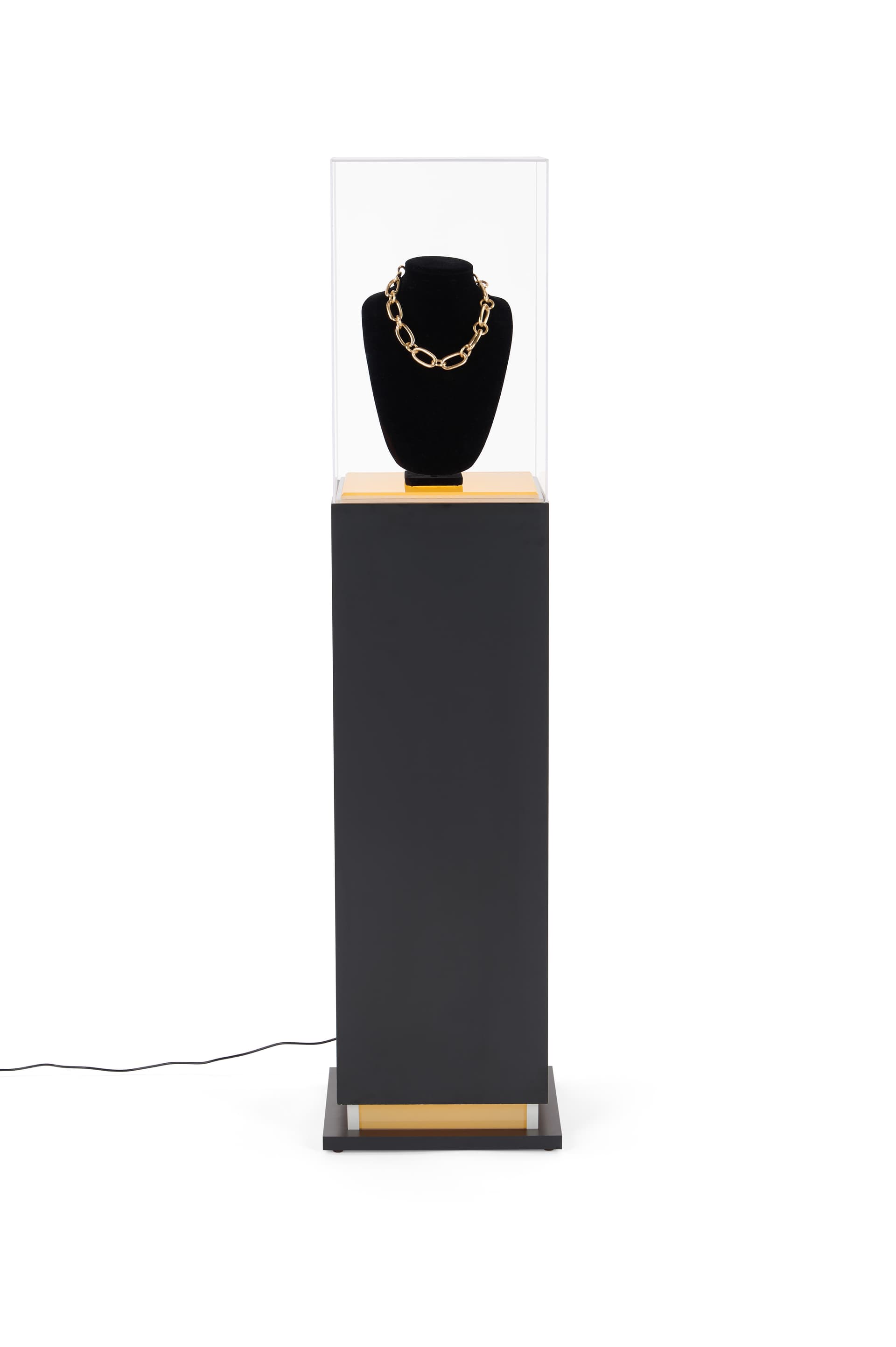 Pedestal display case with acrylic cover with matte finish