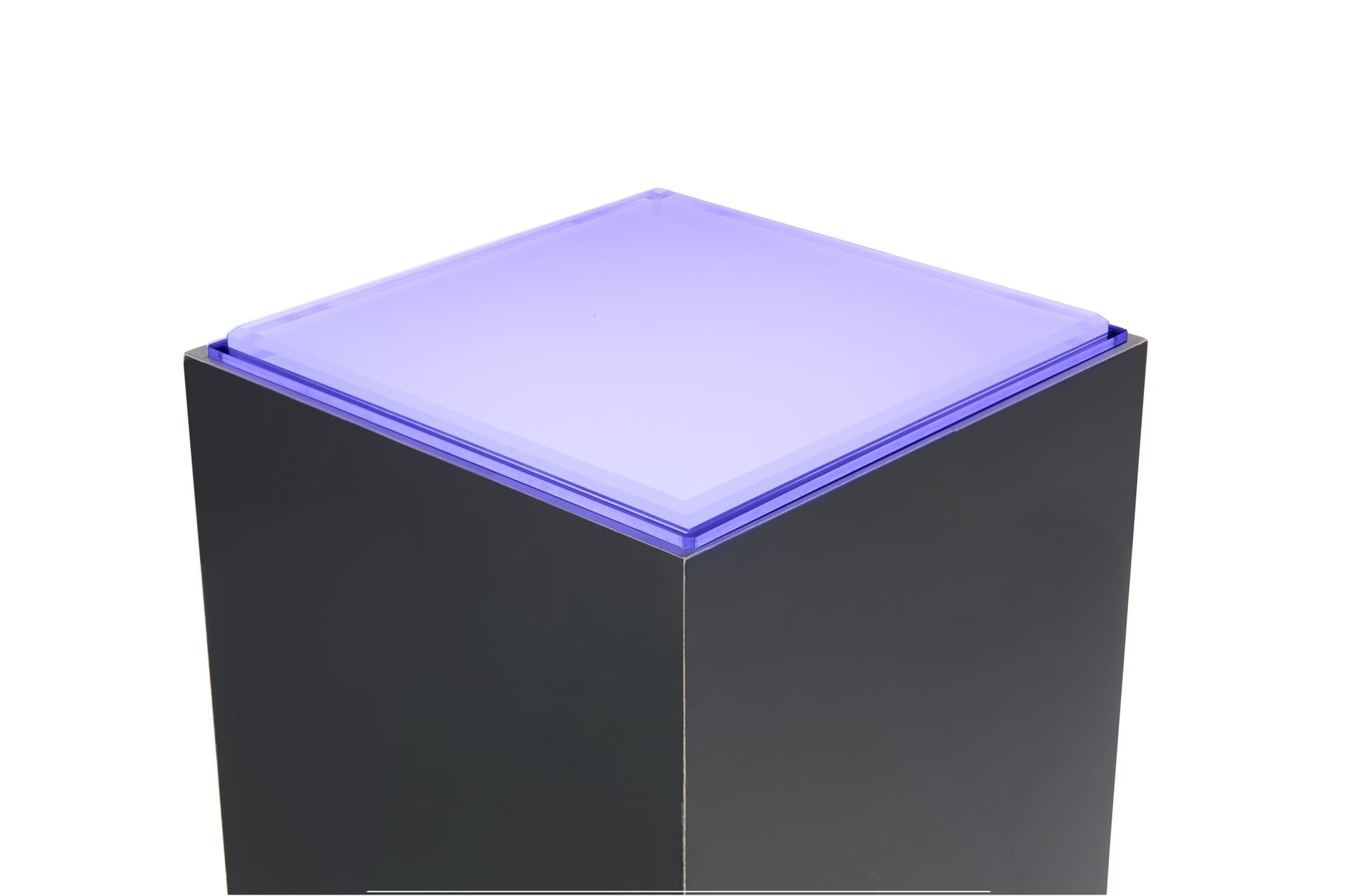 Pedestal display case with acrylic cover with illuminated display area