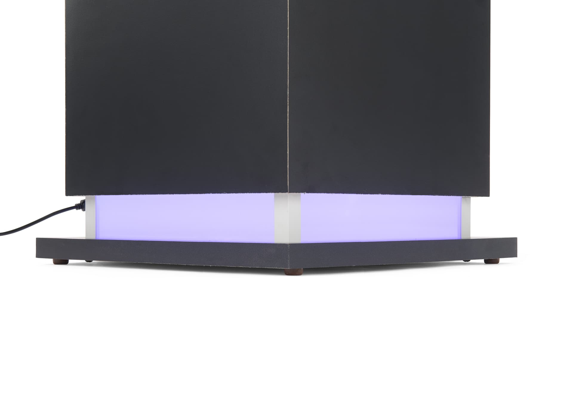 Pedestal display case with acrylic cover and illuminated base