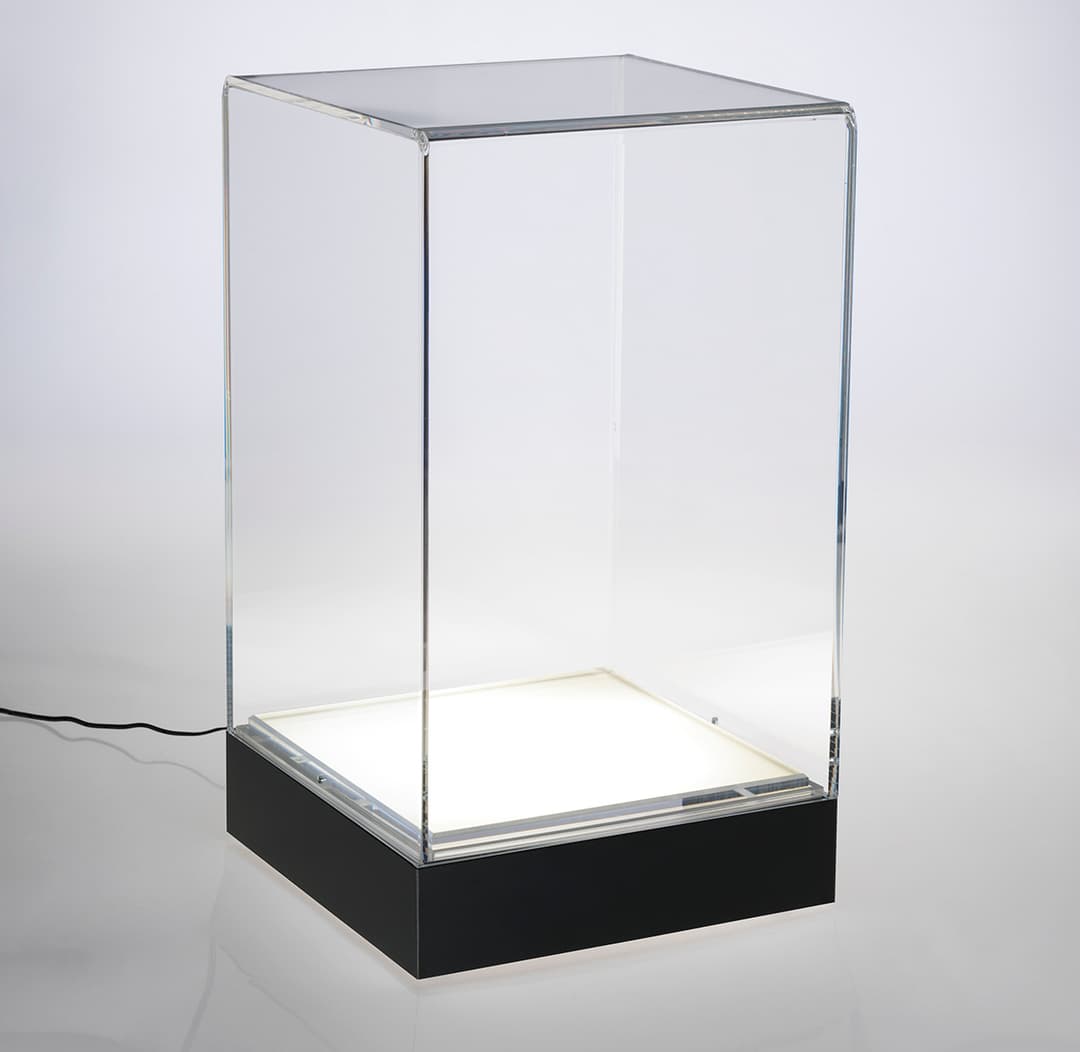 LED Counter Pedestal Case | Illuminated Black Base | Displays2Go