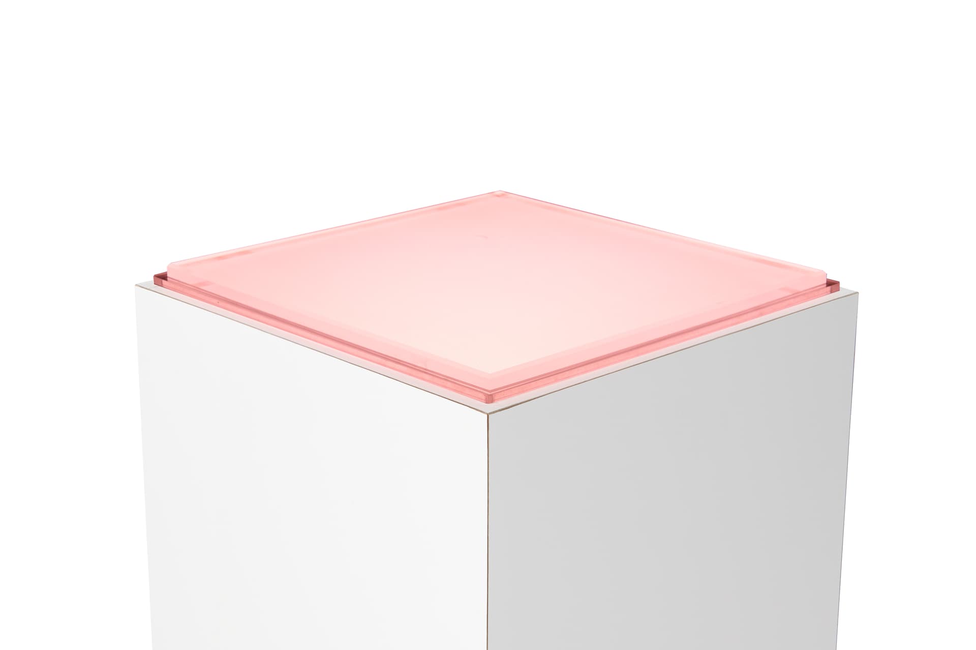 Pedestal display case with acrylic cover with illuminated display area