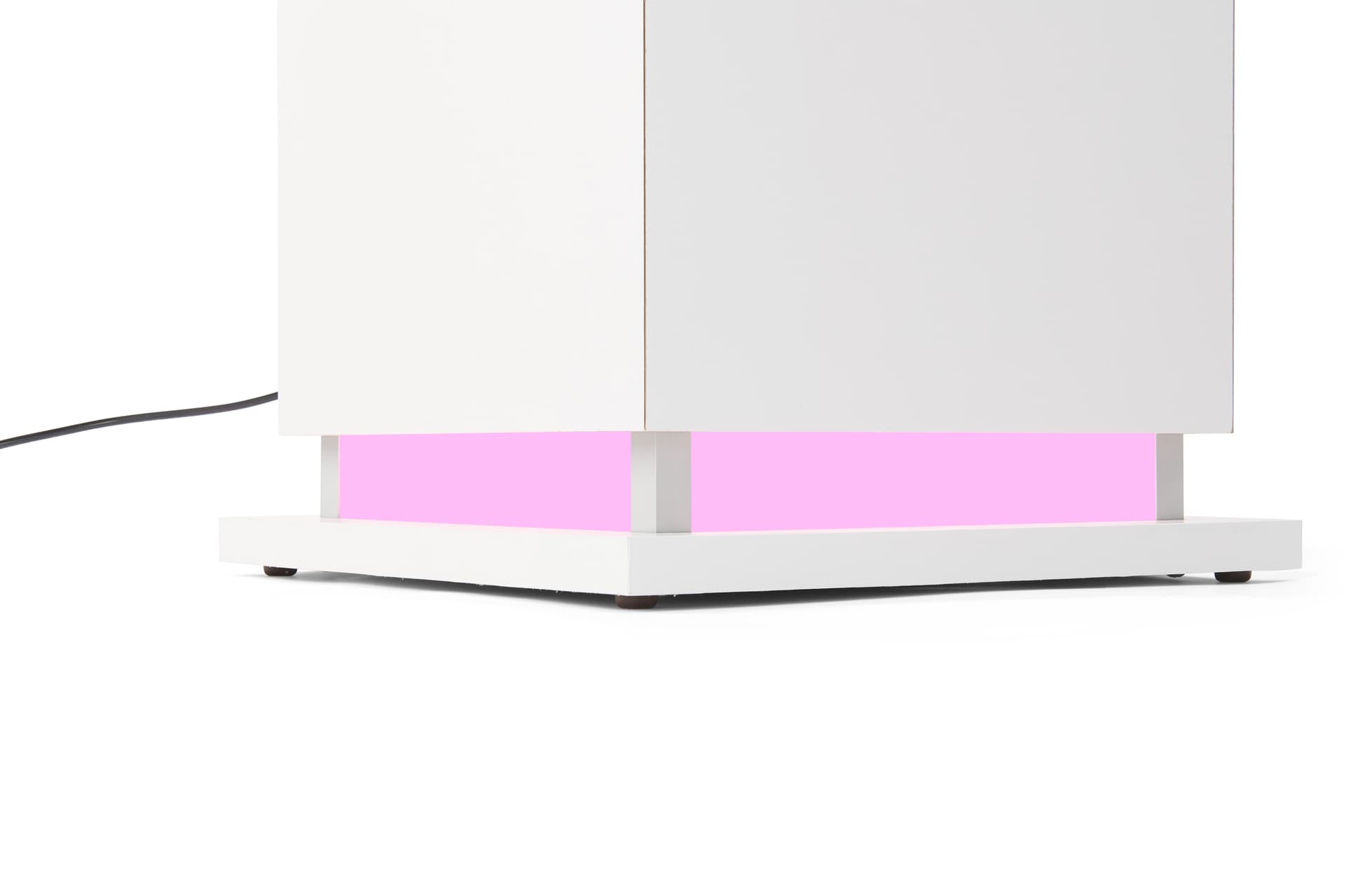 Pedestal display case with acrylic cover with illuminated base