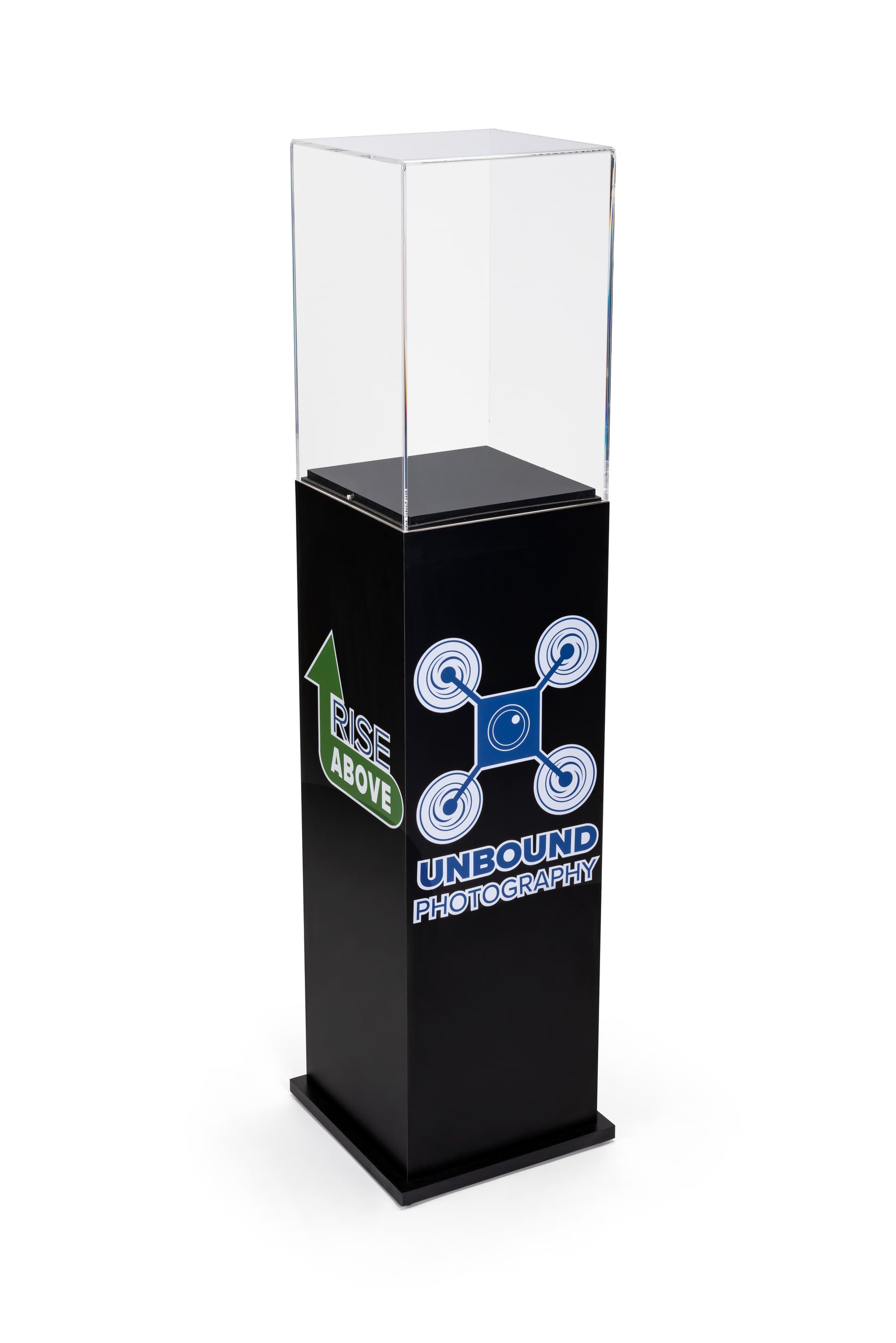 Custom acrylic display pedestal for high-end retail