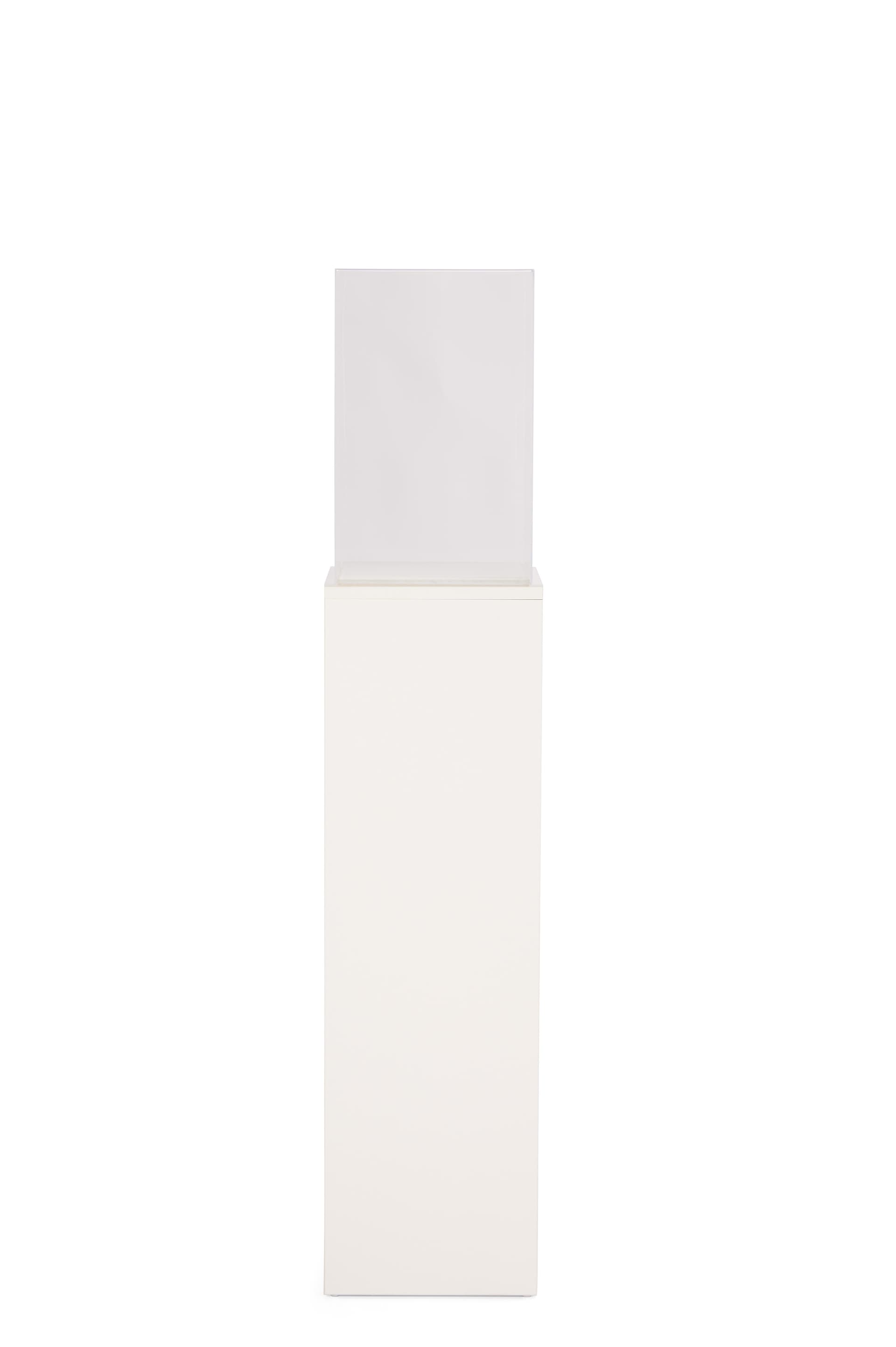 white display pedestal with white laminated base