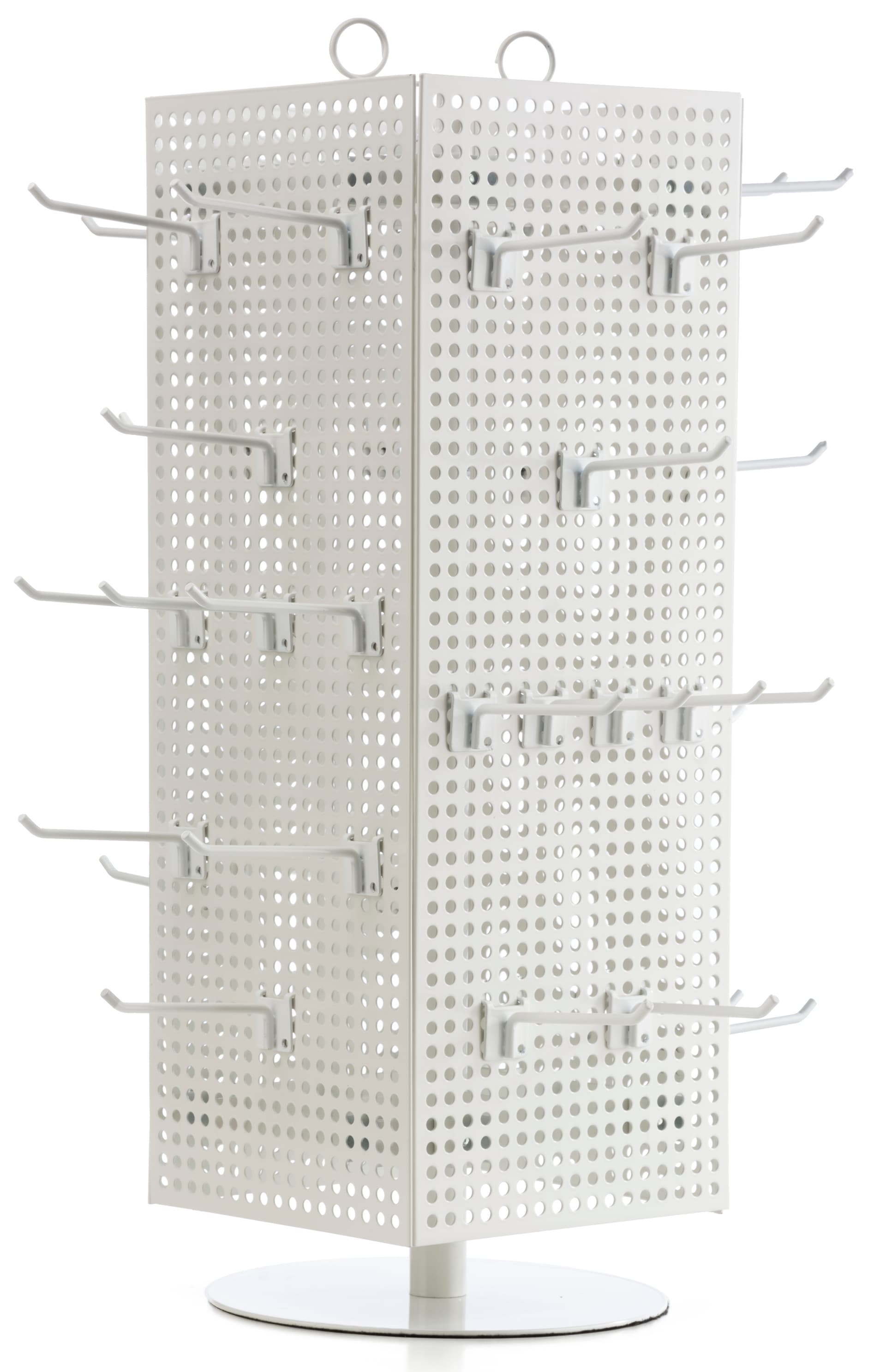 4" White Peg Hooks- Powder Coated Finish