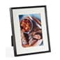 8 x 10 Picture Frame, Tabletop or Wall, Matted to 5 x 7, White Mat, Aluminum - Black