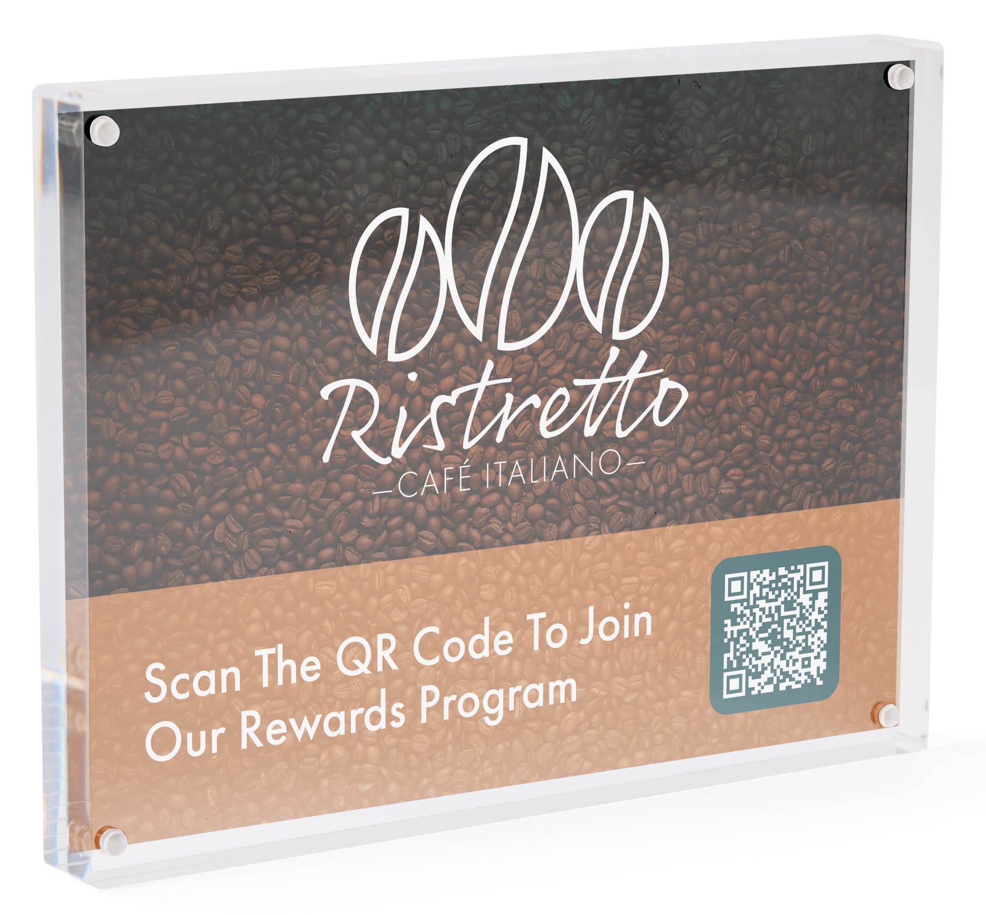 Magnetic acrylic frame with silver standoffs