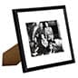 8 x 10 Matted Picture Frame, Tabletop or Wall, White Mat, Thin Profile, Wood - Black