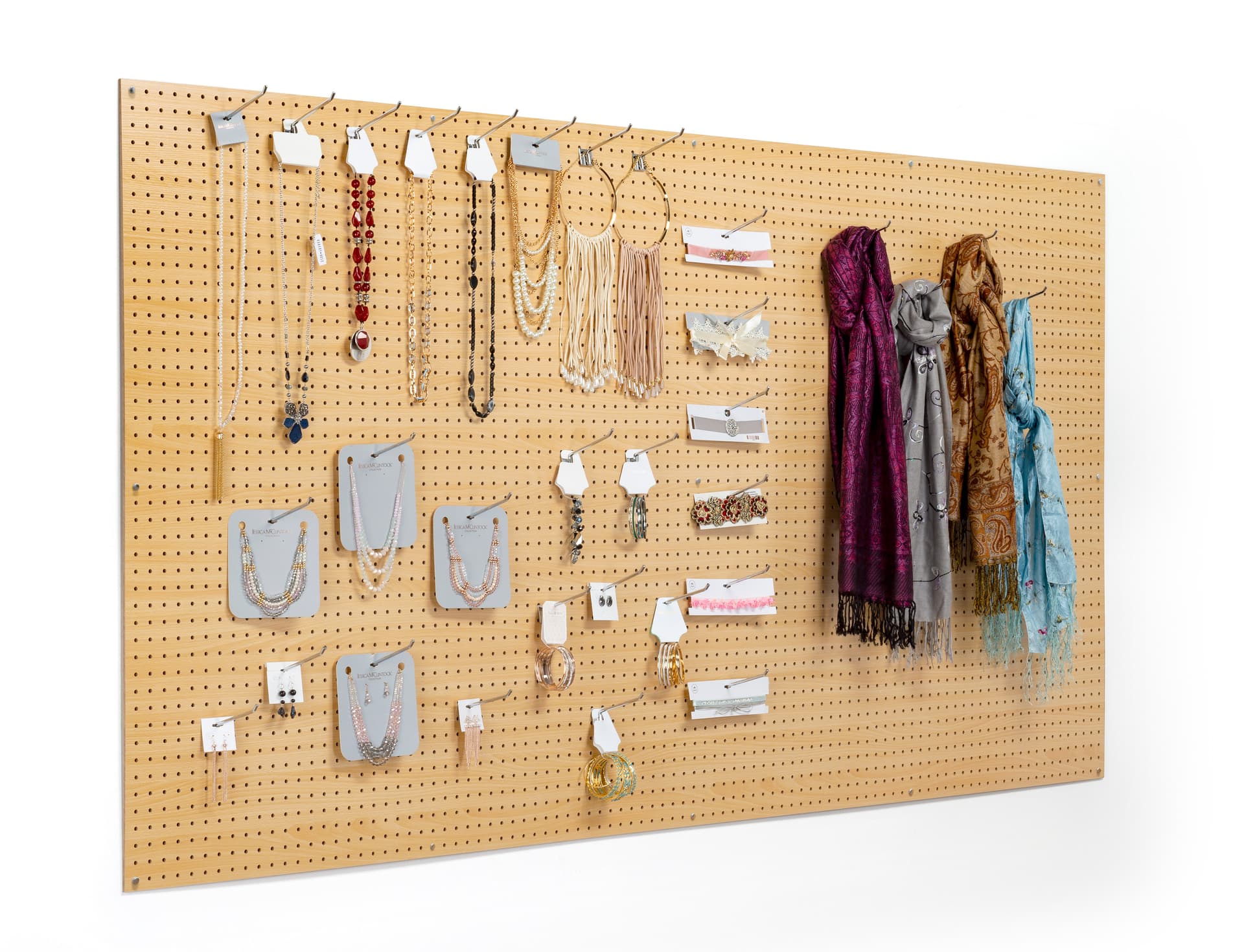 Natural pegboard wall