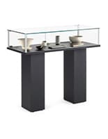 Glass pedestal showcase with tempered glass