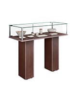 Commercial display case with tempered glass