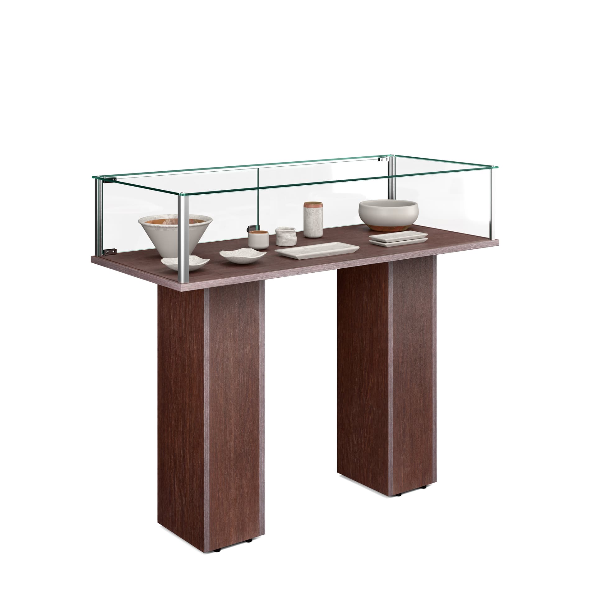 Commercial display case with rear hinged doors