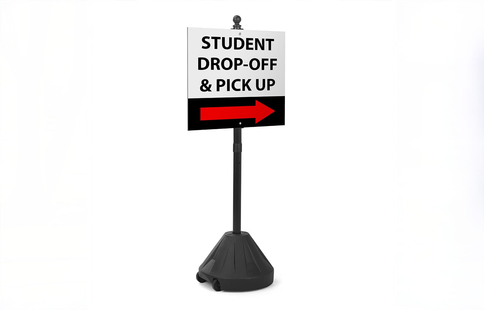 Parking lot sign base with portable design