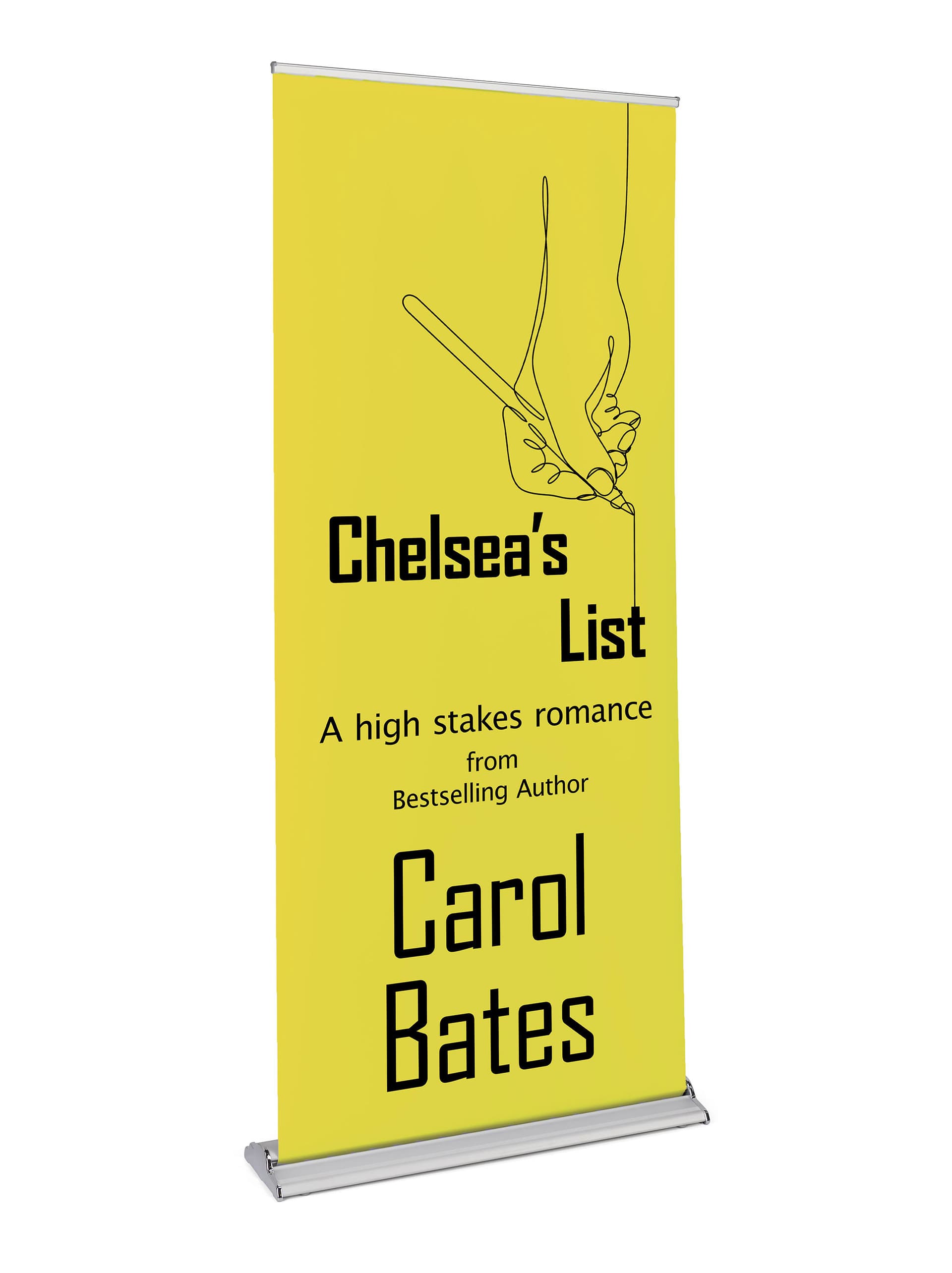 Custom printed paramount retractable banner measures 86 inches tall 