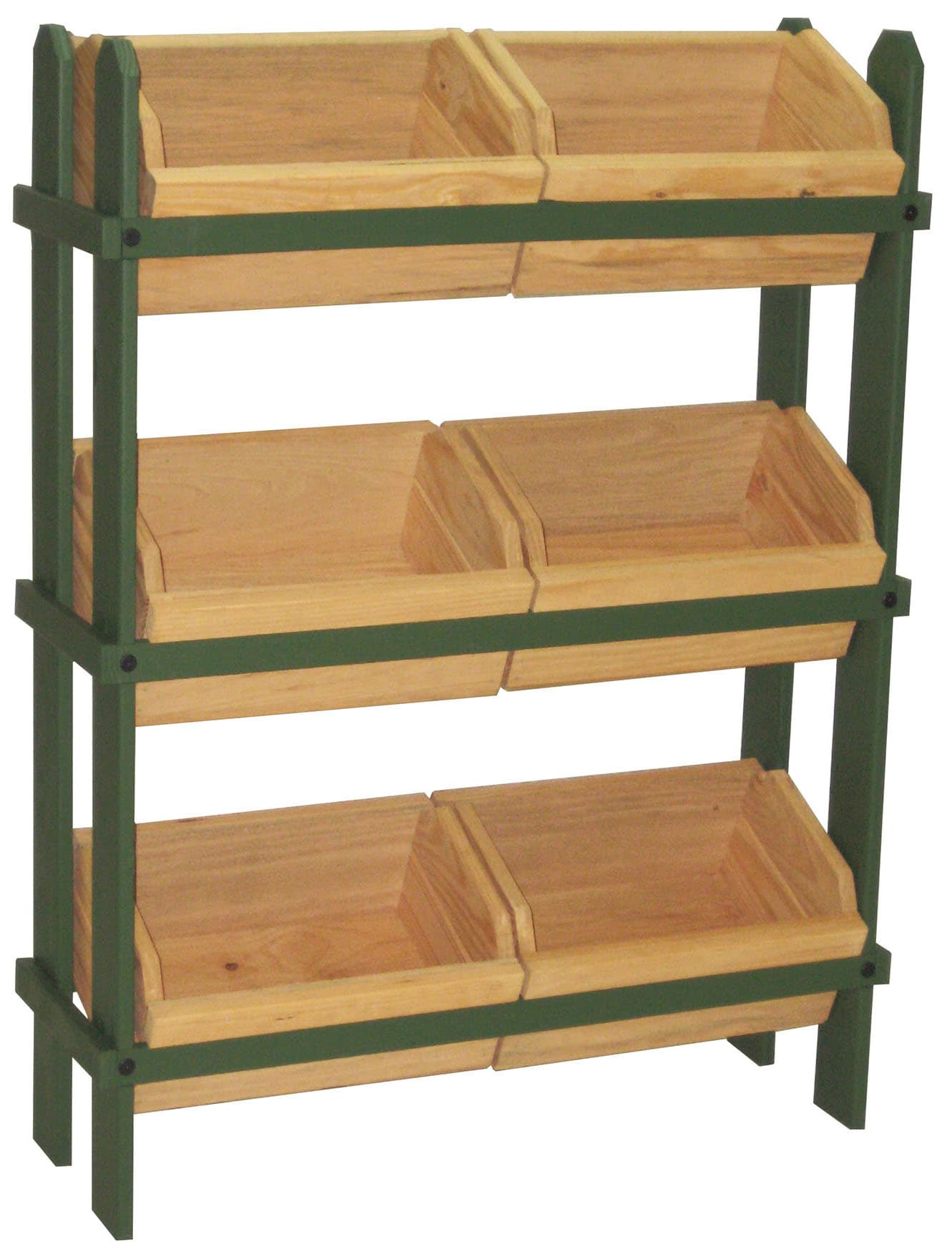 Wood Crate Stand With Green Pine Frame