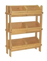 Wood Crate Display with 6 Removable Compartments