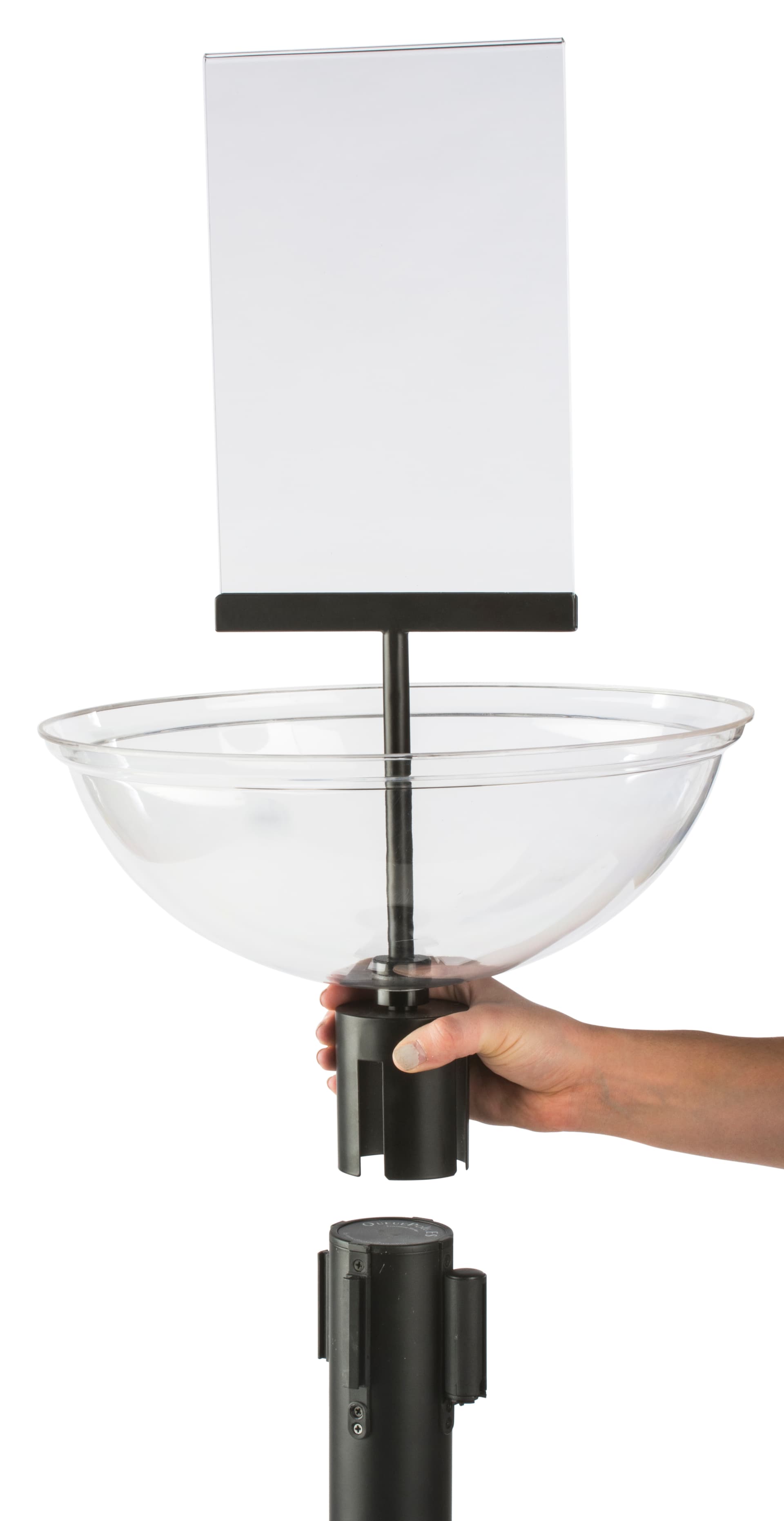 Easily Assembled Dump Bin Stanchion Topper