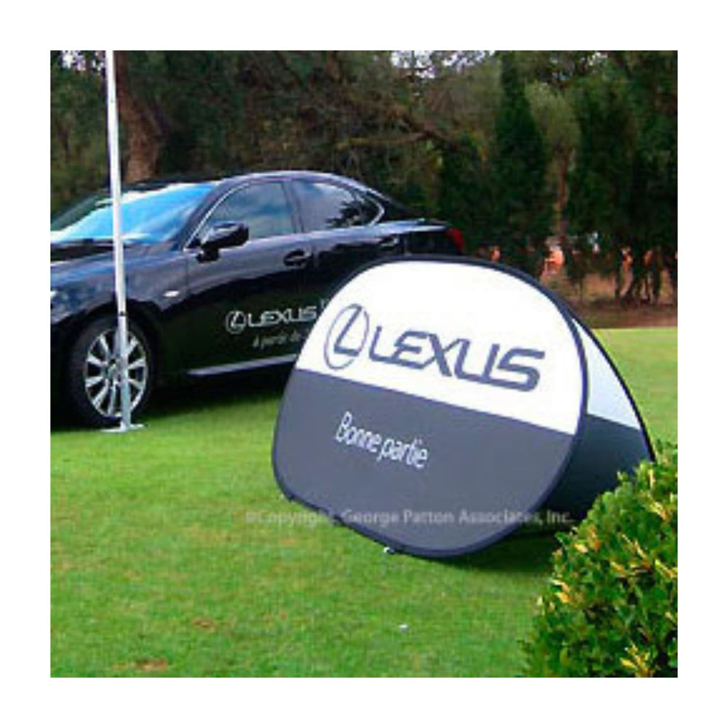 Popup banner sign with graphics