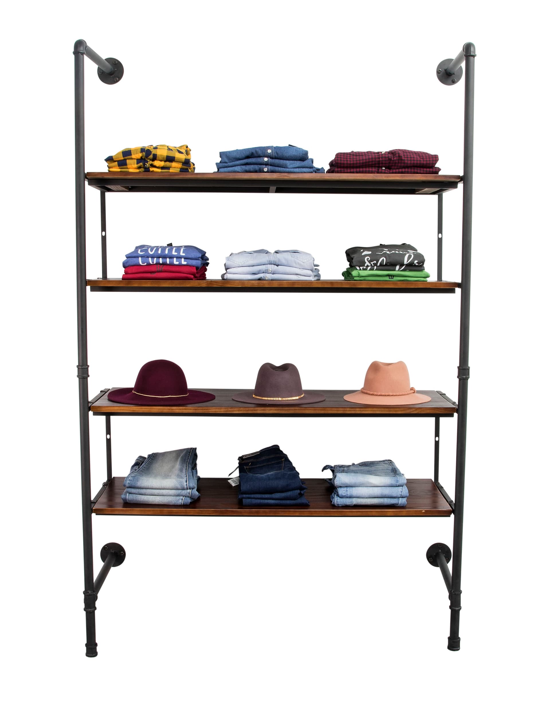 Industrial Retail Wall Shelves Facing Front