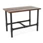 Wooden Pipeline Nesting Table, Rectangular, Metal Legs – Dark Brown
