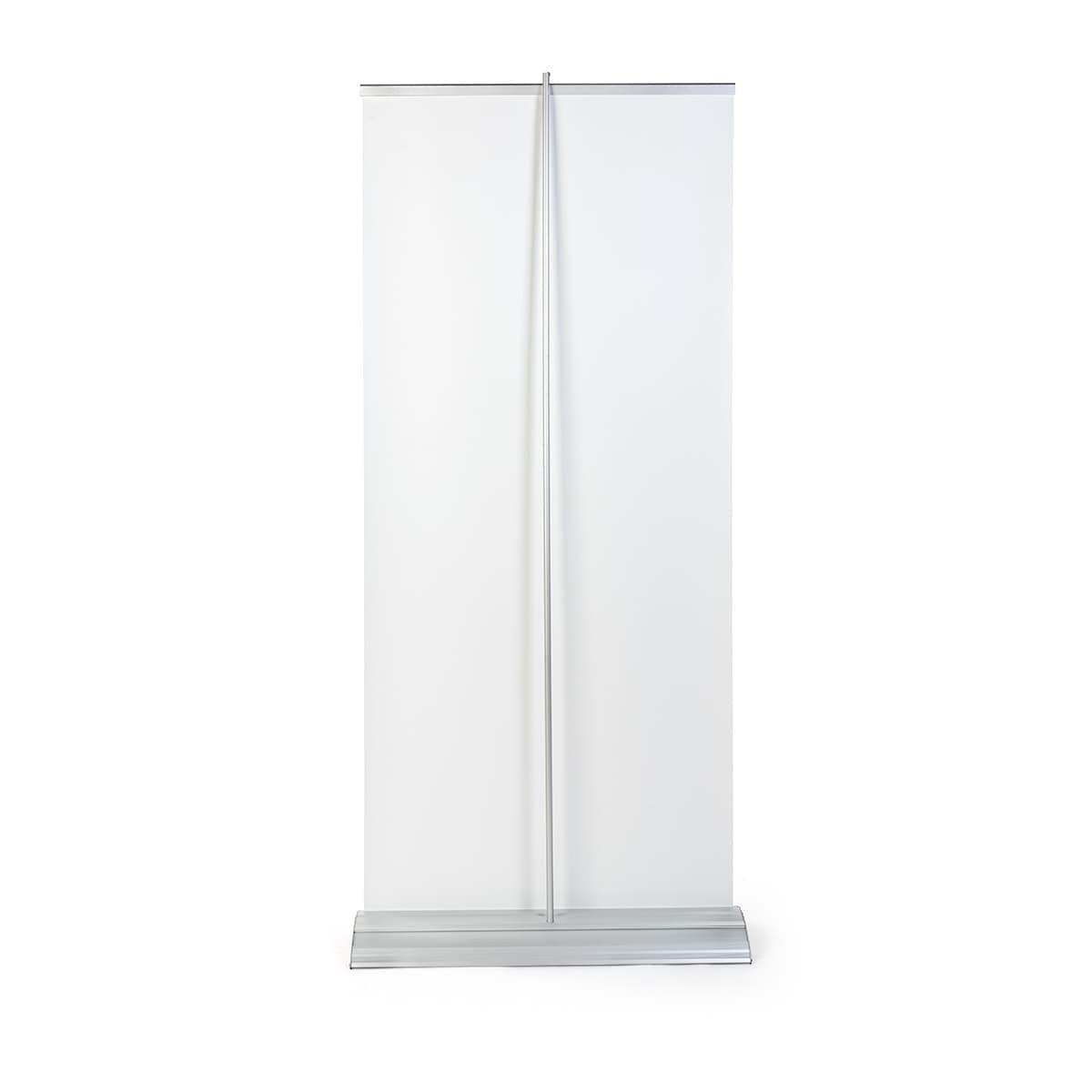 Premium wide base retractable banner stand for floor standing placement