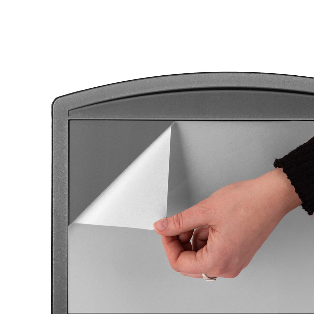 Double-sided sidewalk poster stand with reflective graphics 