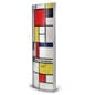 24" x 72" Floor Standing Poster Holder, Curved Frame, Double-Sided - Silver
