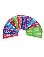 Satin finish custom spin game prize graphics for PWFS18BLK / PWTT18BLK  