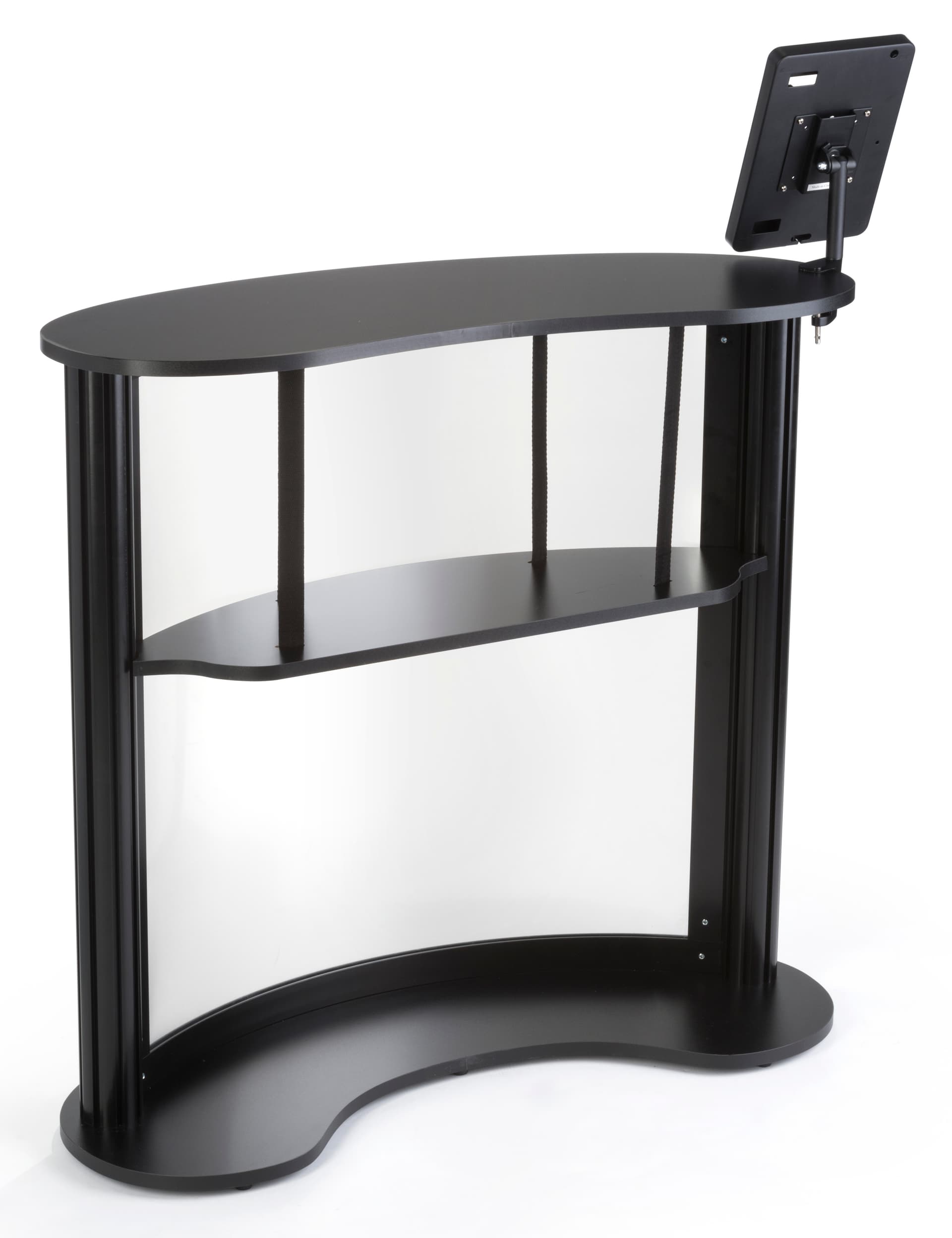 Kidney Shaped Counter with iPad Stand, 41" Overall Height