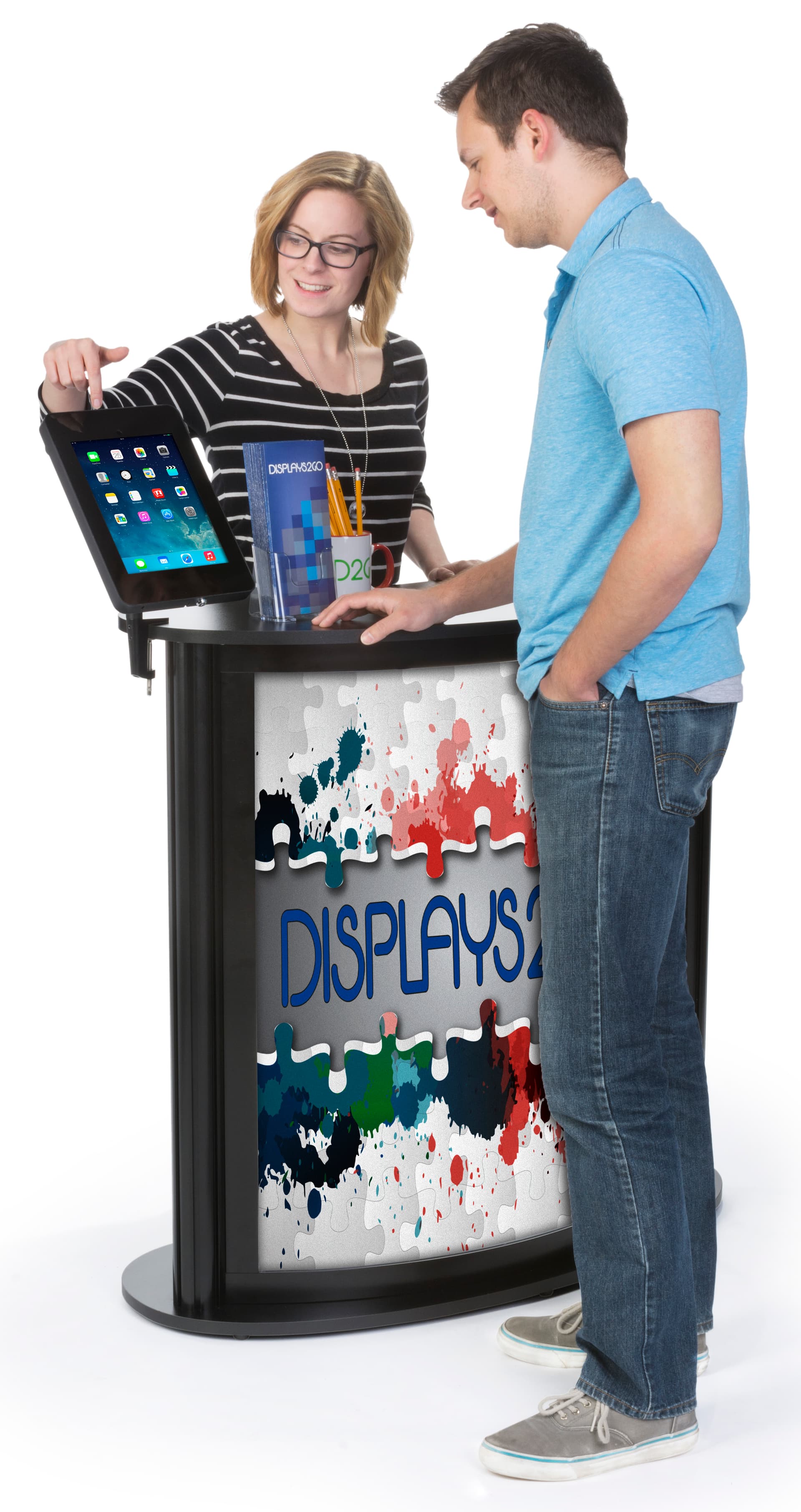 Custom Trade Show Counter with iPad Stand, Portable