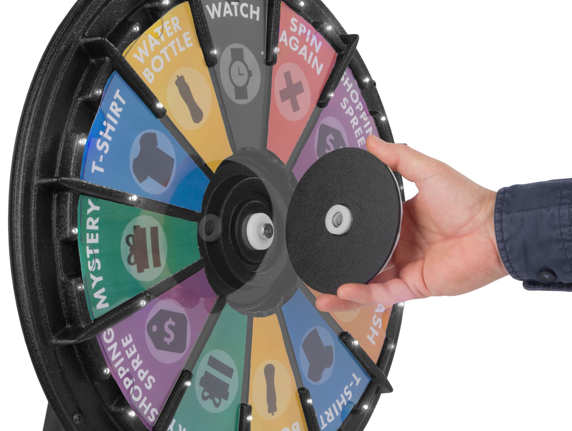 Mini Spinning Raffle Wheel with Magnetic Center Plate