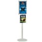 Floor Standing Menu Stand with Snap Frame, Acrylic Pocket, Adjustable Height