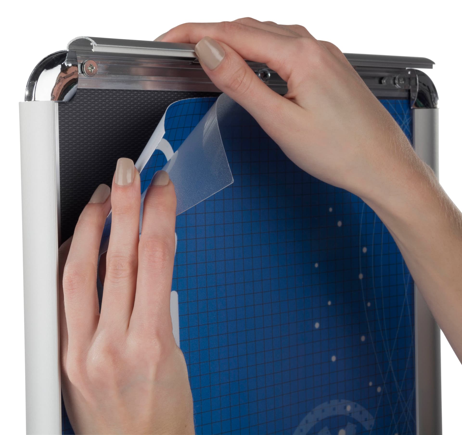 Floor Standing Hand Sanitizer Holder with Snap Frame