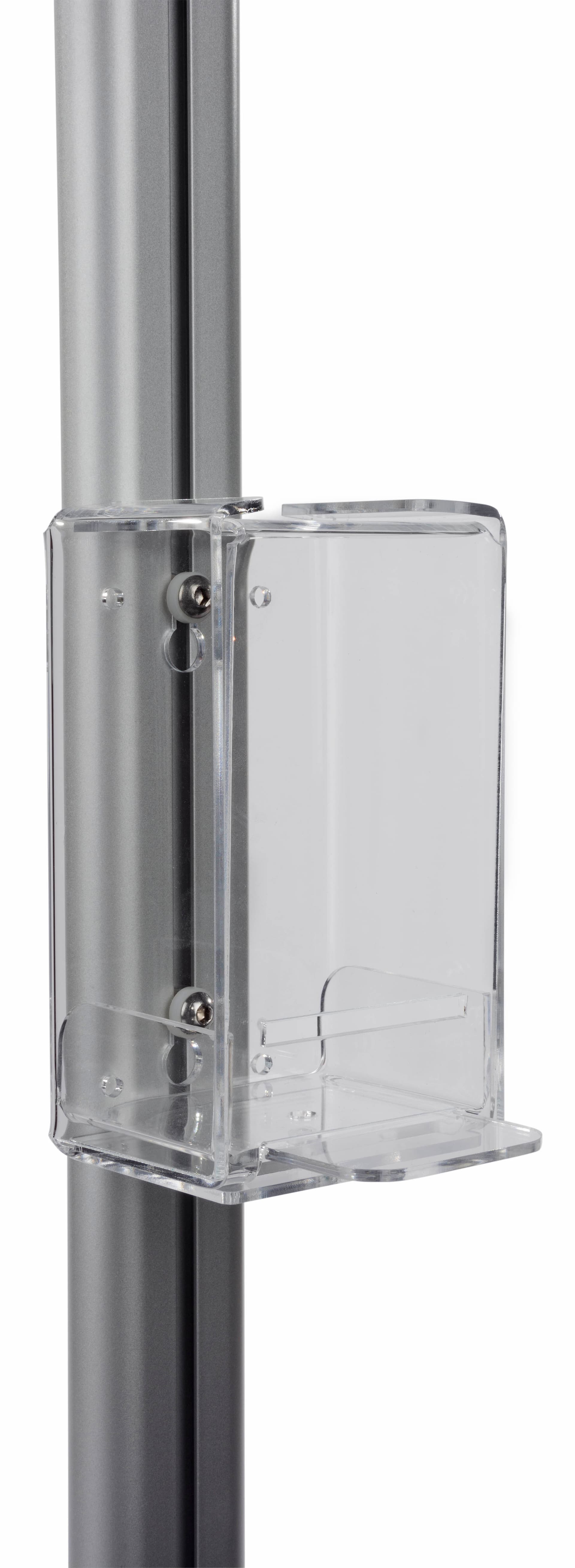 Floor Standing Hand Sanitizer Holder Accommodates Different Bottle Sizes