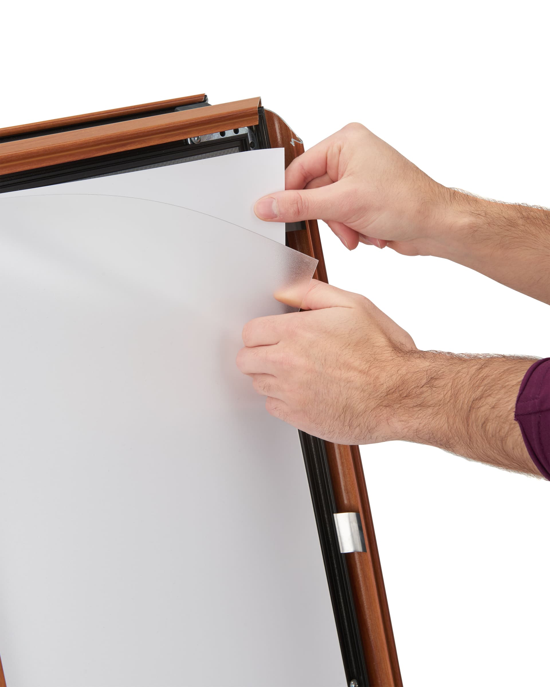 A-Frame snap frame with protective lens