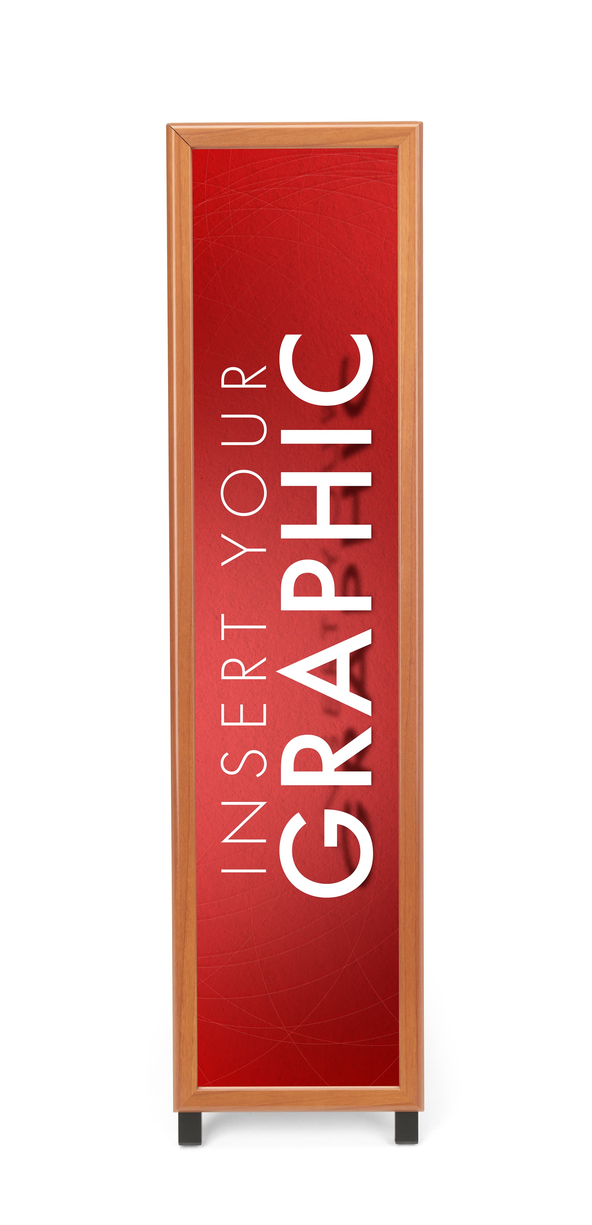 Insert your own graphic in this floor standing 11 x 48 snap frame 