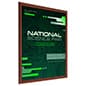 Wall Mounted Sign Holder, Snap Frame, Non-Glare Lens - Cherry