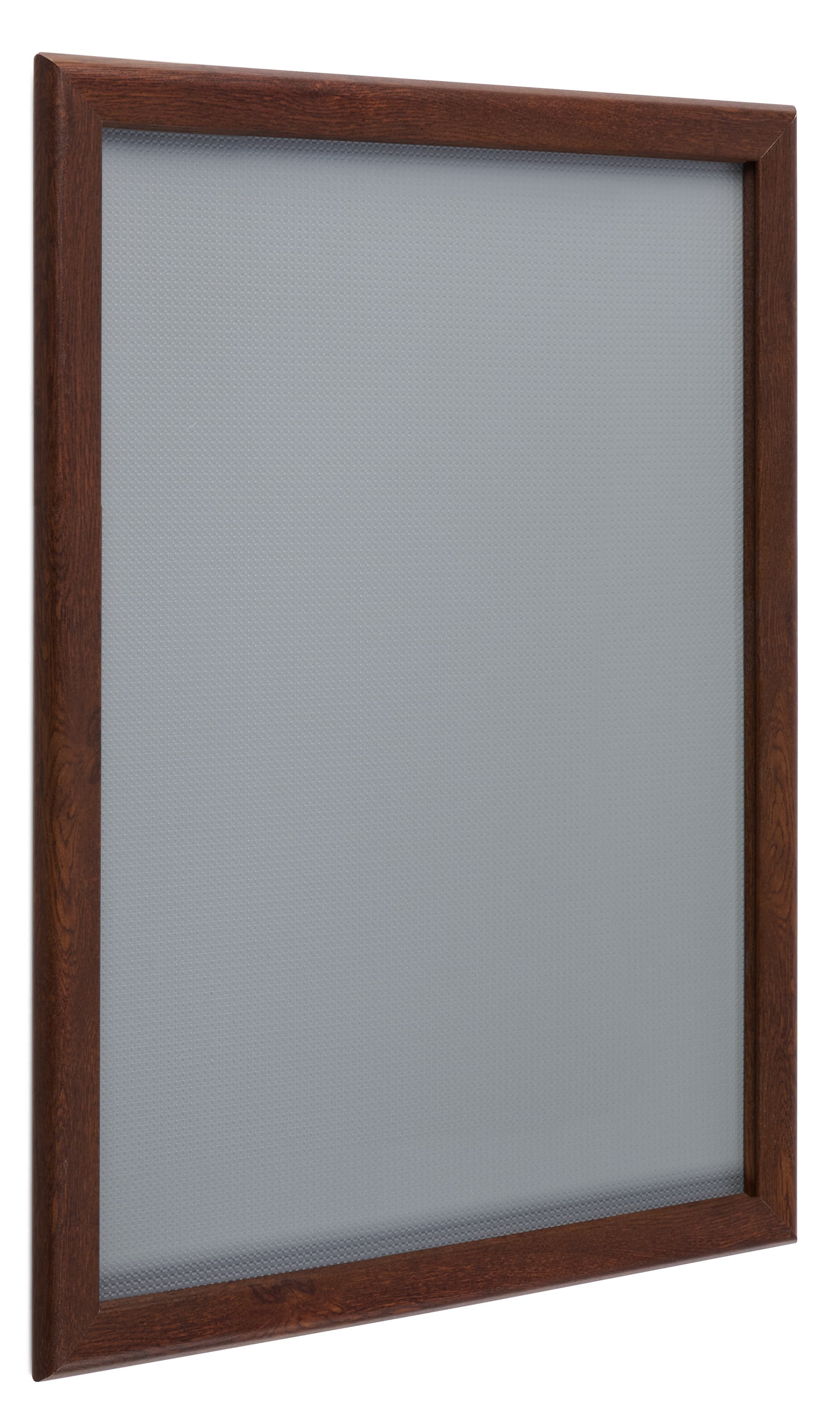 Wood effect wall snap poster frame with aluminum and vinyl construction