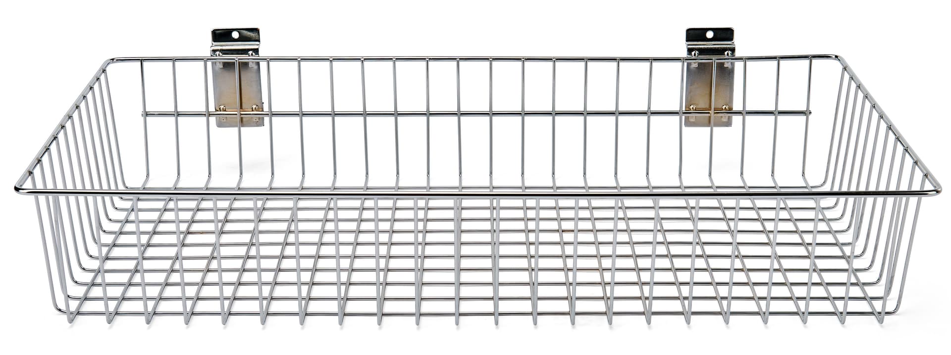 Slatwall basket with rectangular shape