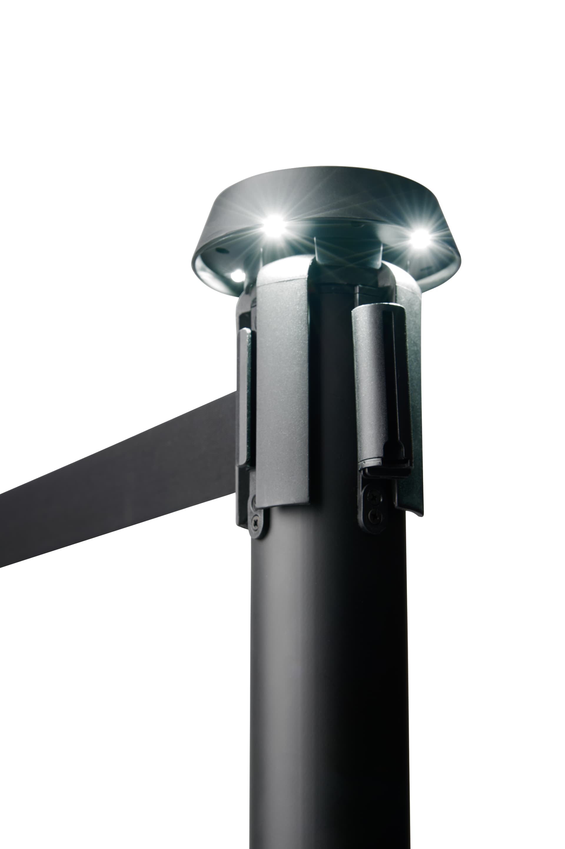 Stanchion mount LED light with with rechargeable battery