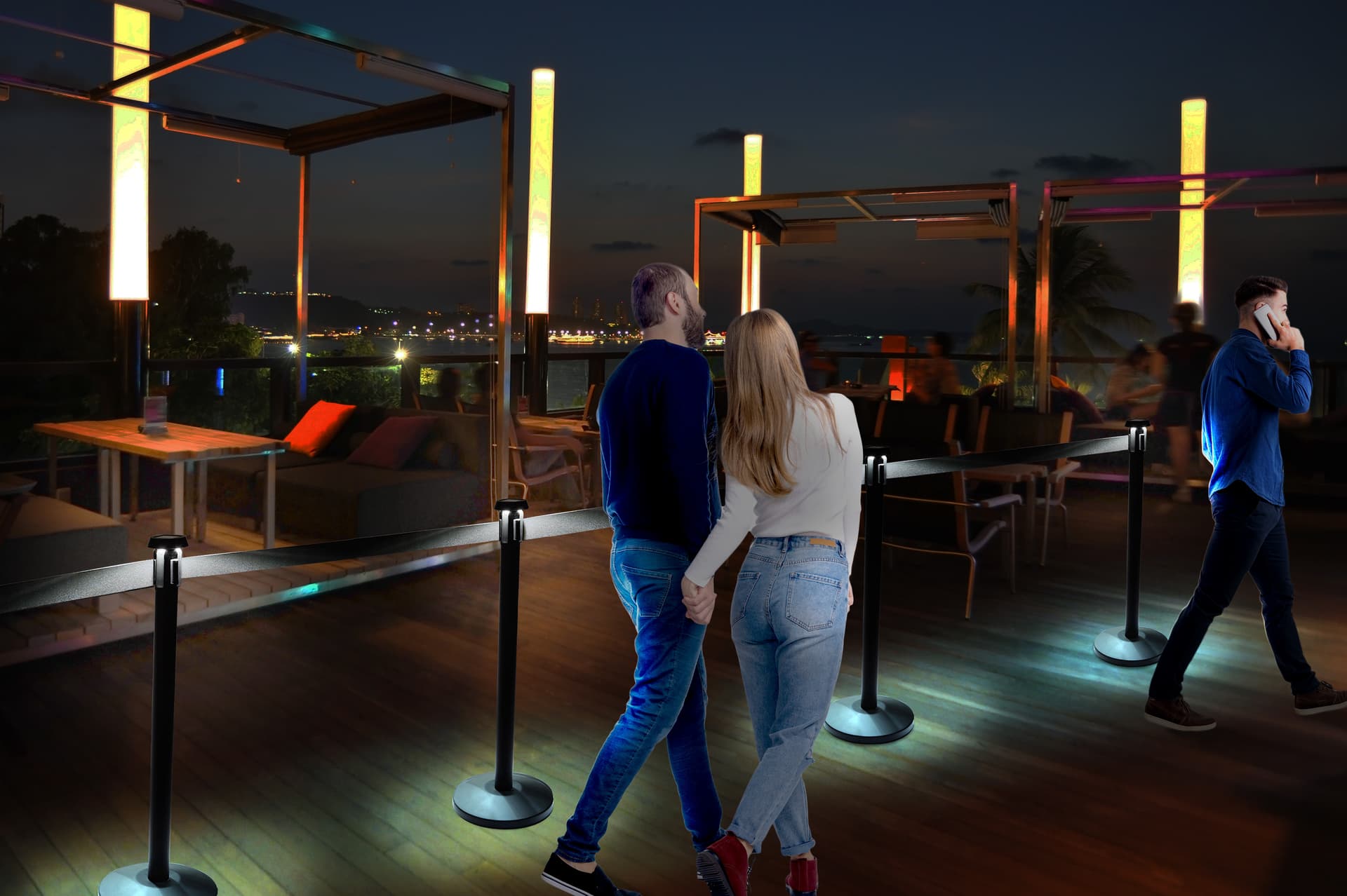 Stanchion mount LED light for indoor or outdoor use