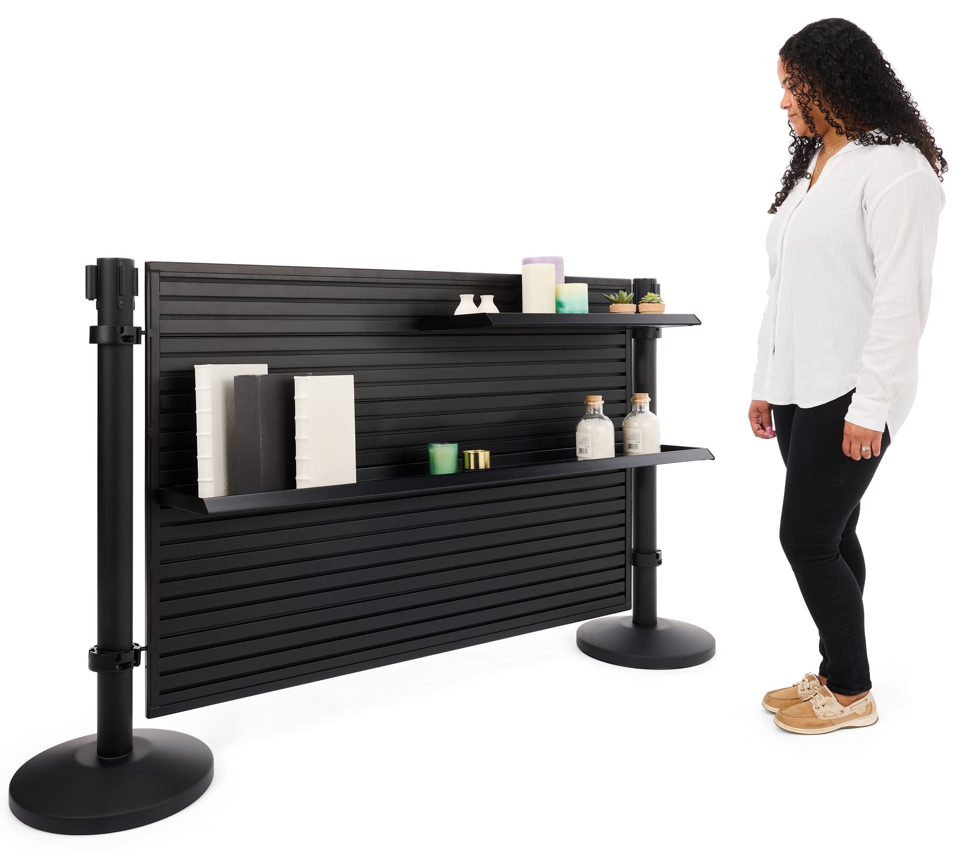 Slatwall merchandiser with powder coated finish 