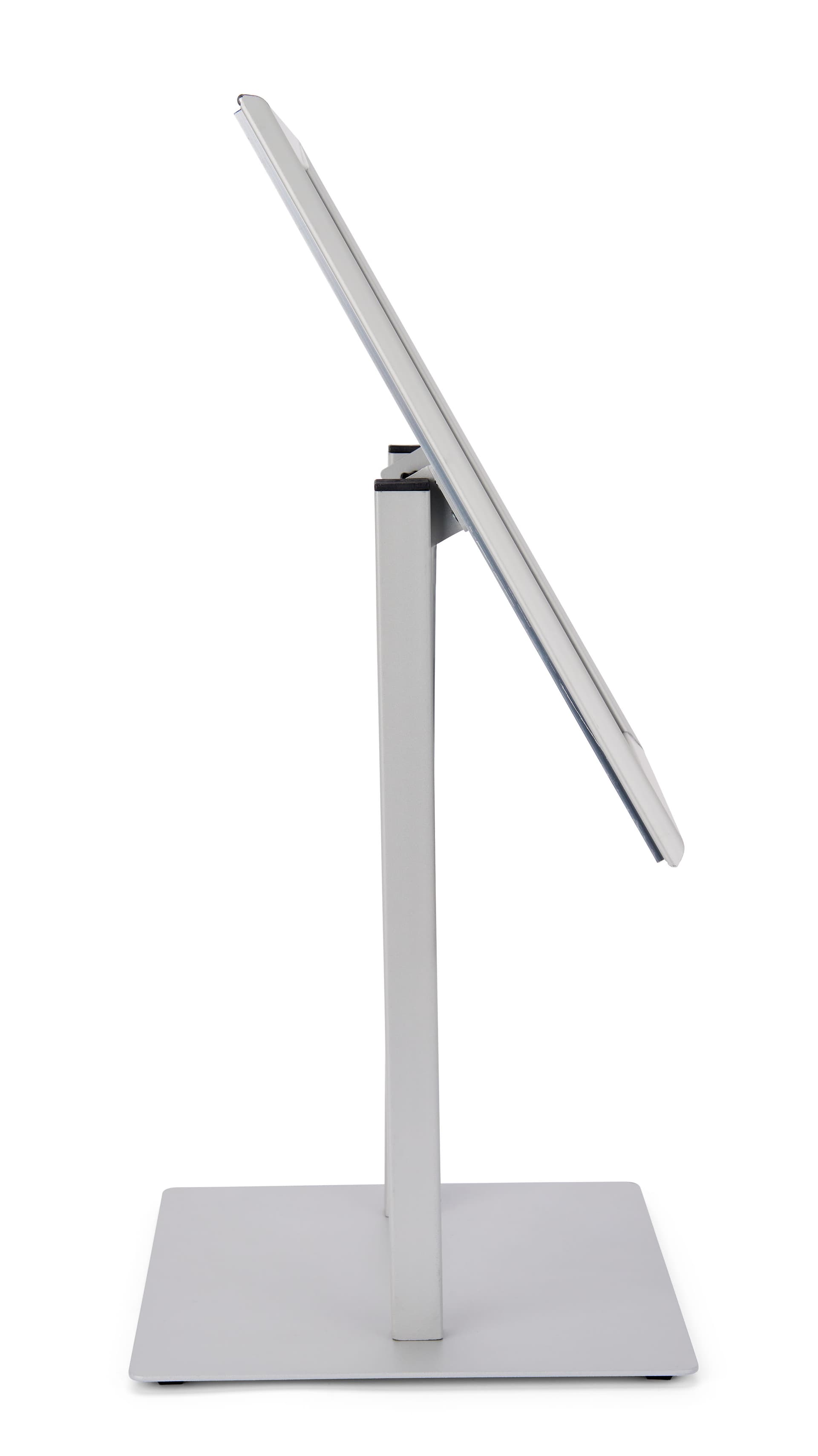 Silver countertop snap frame with sturdy base