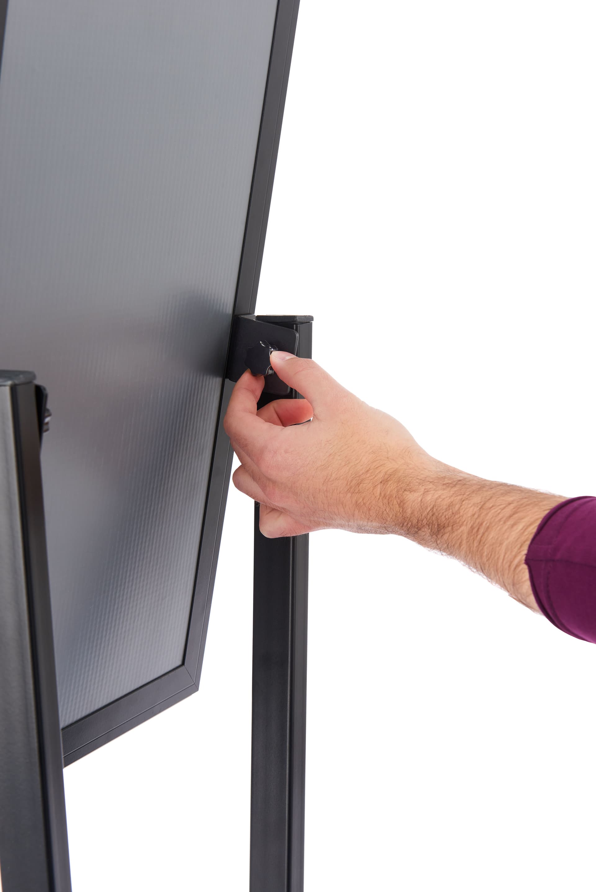 Snap frame features adjustable knobs in the back to secure your desired angle in place