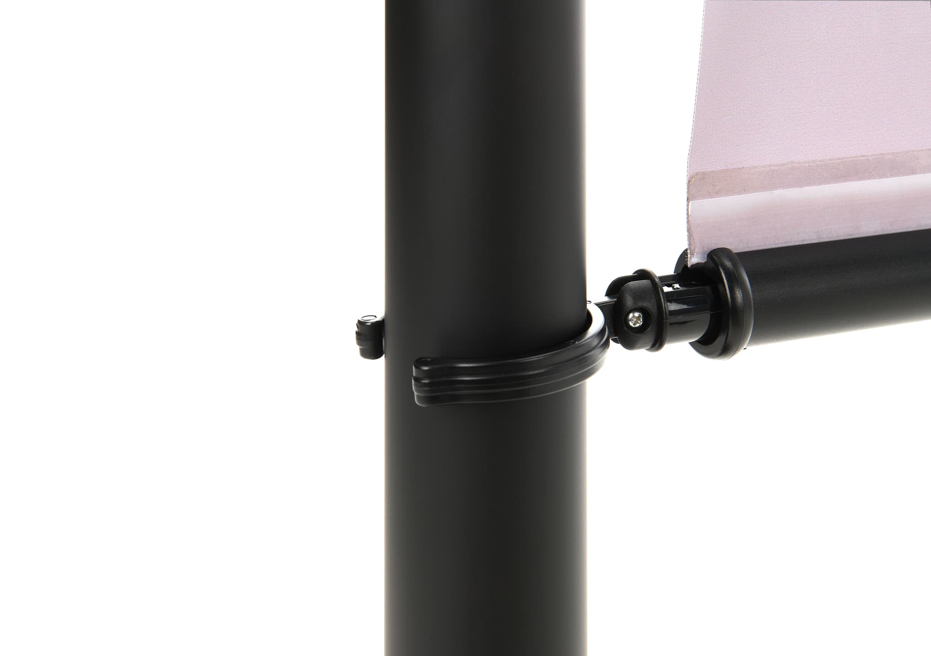 Retractable banner for stanchion with banner cassette and two pole adapters
